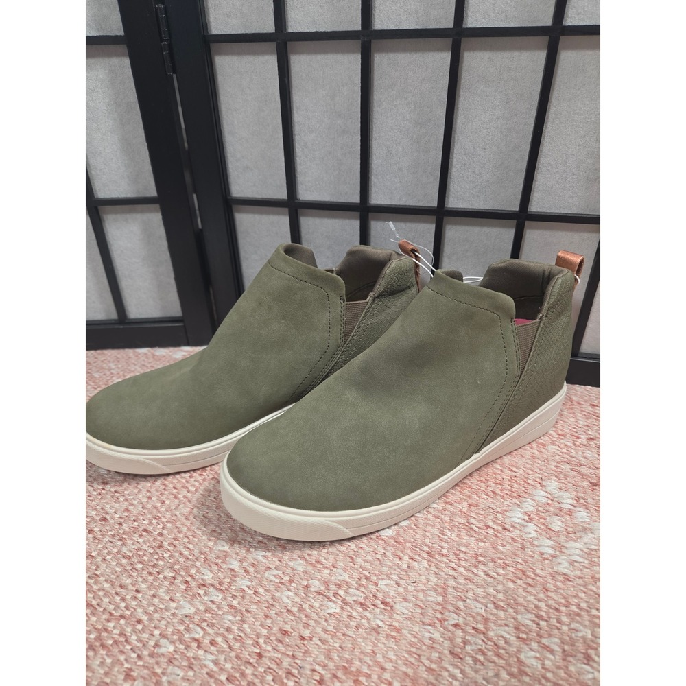 Ryka Surround Fit Olive Green Snakeskin Slip On Sneakers Shoes Womens 9.5